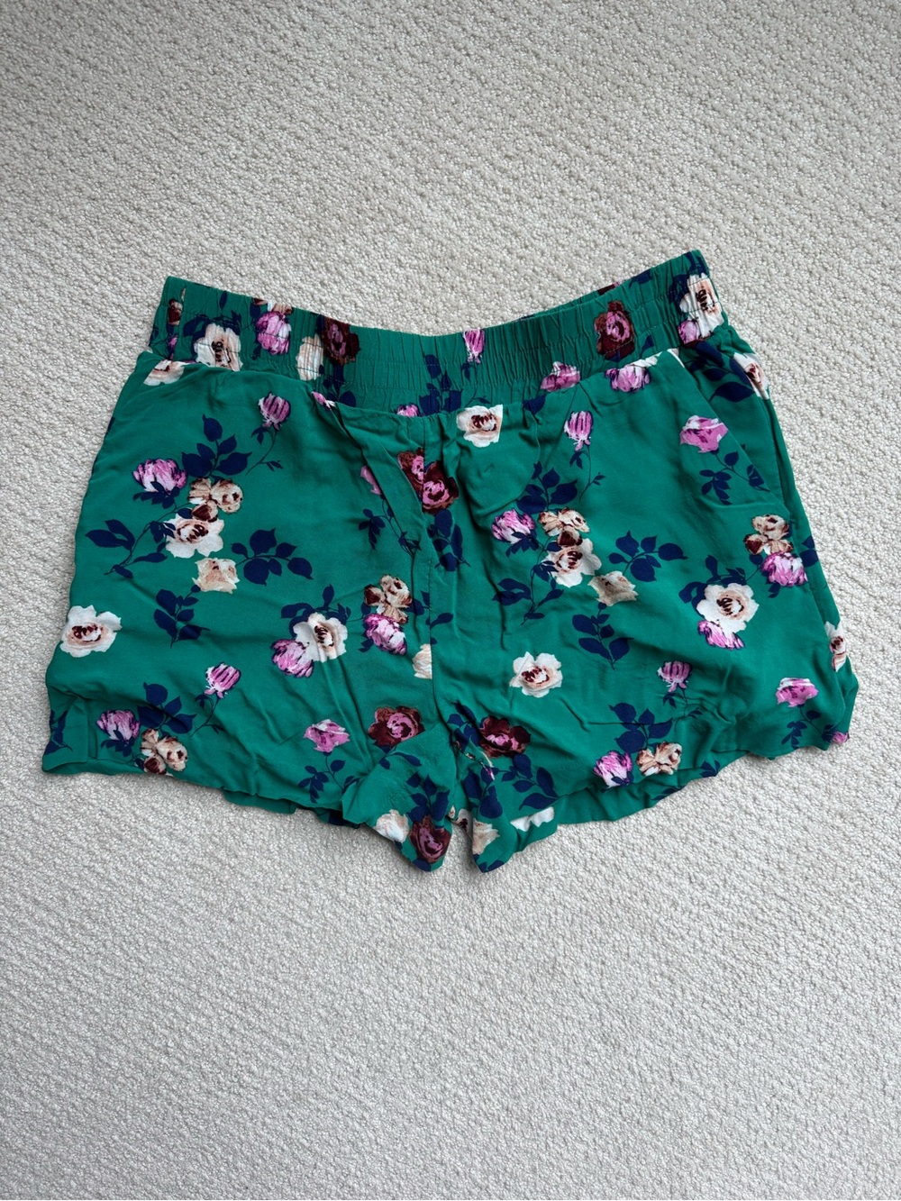 Apt. 9 Teal Floral High-Waist Shorts